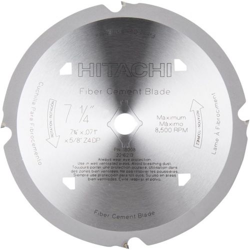  Hitachi 18008 4-Teeth Polycrystalline Diamond 7-1/4-Inch Dry Cutting Fiber Cement Saw Blade