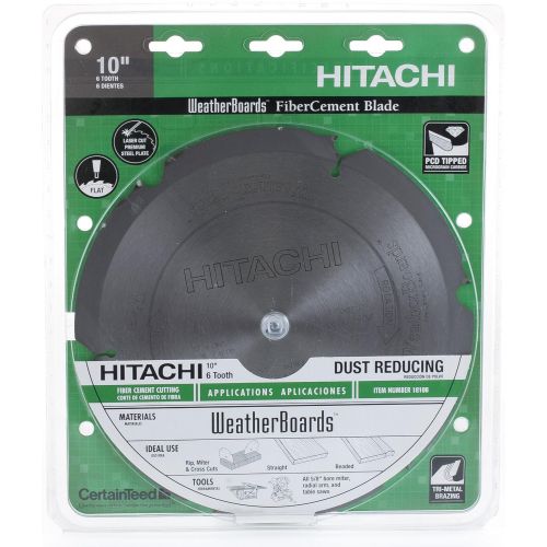  Hitachi 18106 10-Inch Polycrystalline Diamond Dry Cutting Hardiblade Saw Blade 6-Teeth