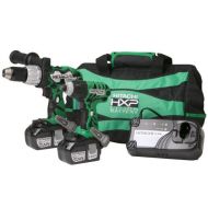 Factory-Reconditioned: Hitachi KC18DDL 18-Volt Li-Ion Impact Driver and Drill Combo Kit