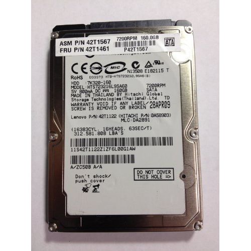  Hitachi HTS723216L9SA60 SATA 160GB HDD Hard Drive 2.5 7200RPM Laptop