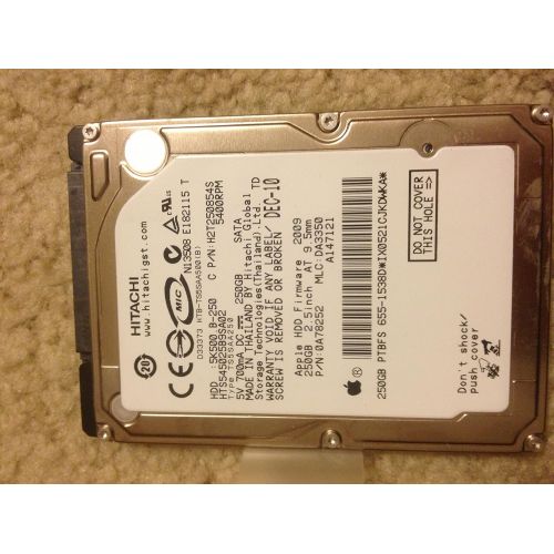  HTS545025B9SA02, PN 0A78252, MLC DA3350, Hitachi 250GB SATA 2.5 Hard Drive