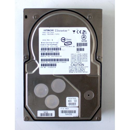  Hitachi HDD, 73.9GB, Ultrastar DK32EJ-72FC, HDA REV.B, FW NA09