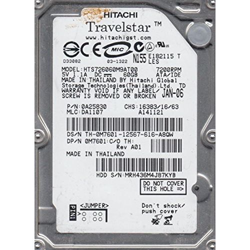  Hitachi HTS726060M9AT00 60GB Hard Drive