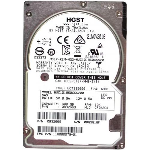  Hitachi HGST HUC101860CSS200 Ultrastar C10K1800 600GB 2.5 10K RPM 128MB SAS Hard Drive