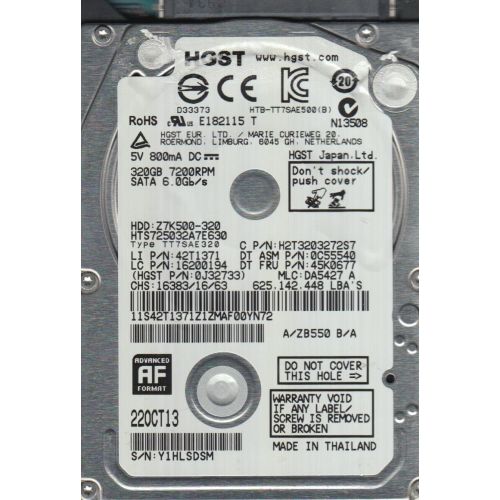  Hitachi Hard Drive HTS725032A7E630