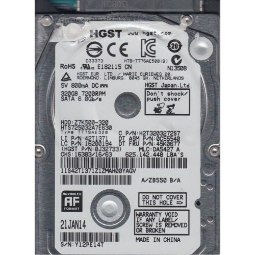  Hitachi Hard Drive HTS725032A7E630