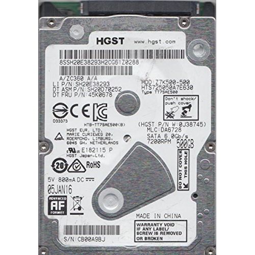  Hitachi HTS725050A7E630 500.0GB 7200RPM 2.5 7MM SATA HARD DRIVE