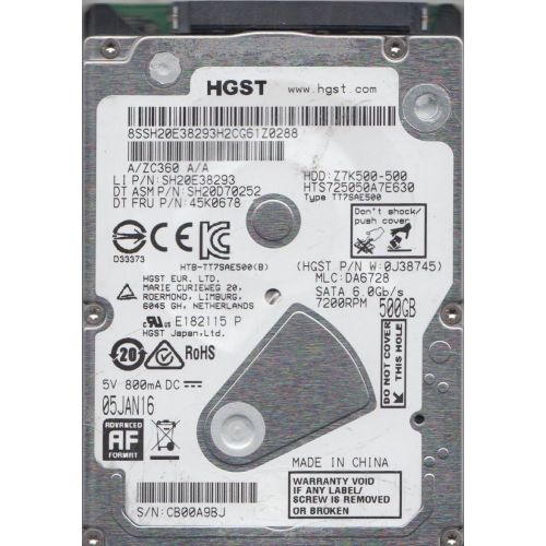  Hitachi HTS725050A7E630 500.0GB 7200RPM 2.5 7MM SATA HARD DRIVE