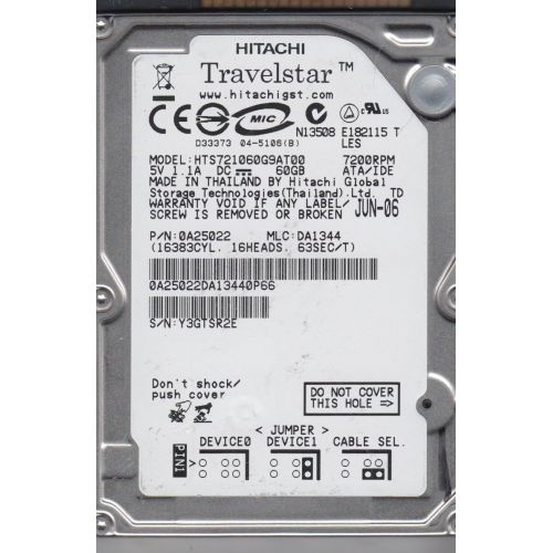  Hitachi HTS721060G9AT00 60GB Hard Drive