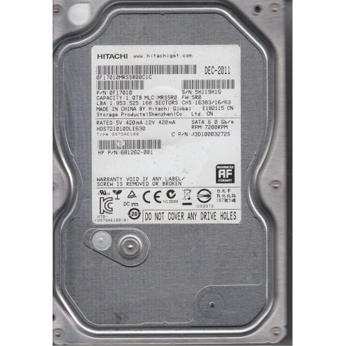  Hitachi Deskstar HDS721010DLE630 1TB 7200RPM 32MB Cache SATA 6.0Gb/s 3.5 Internal Hard Drive - OEM