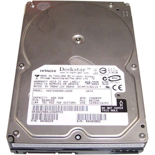  Hitachi Deskstar 0A30229 400GB SATA/150 7200RPM 8MB Hard Drive