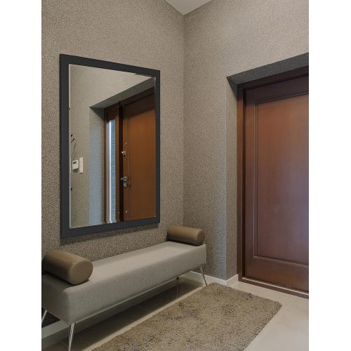  Hitchcock-Butterfield Matte Black Framed Wall Mirror, 40 x 52