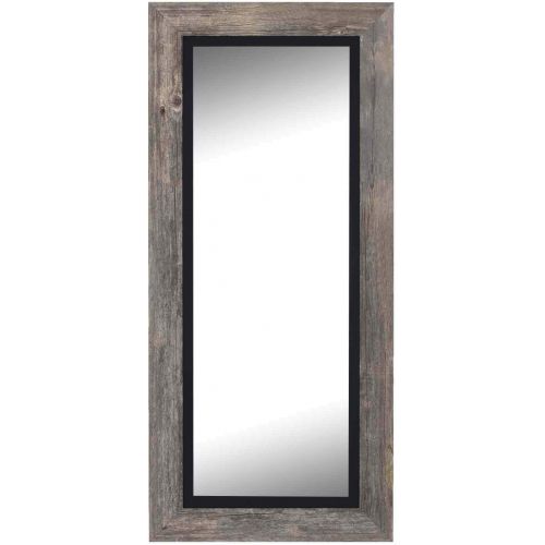  Hitchcock Butterfield Coastal III Rustic Gray and Black Framed Wall Mirror, 37.5 W x 47.5 H