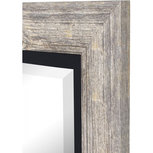  Hitchcock Butterfield Coastal III Rustic Gray and Black Framed Wall Mirror, 37.5 W x 47.5 H