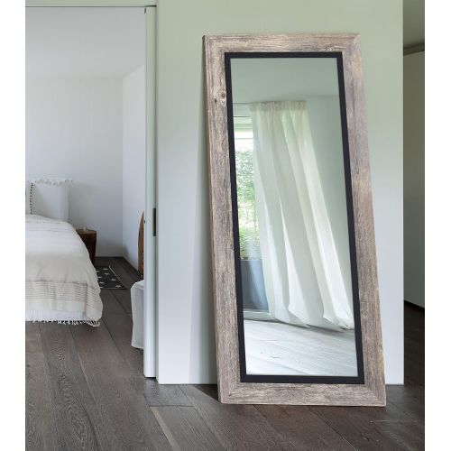  Hitchcock Butterfield Coastal III Rustic Gray and Black Framed Wall Mirror, 37.5 W x 47.5 H