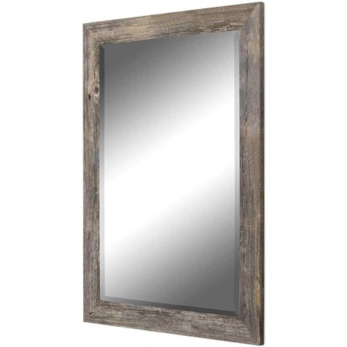  Hitchcock Butterfield Antique Weathered Grey Framed Coastal Wall Mirror, 26.75 W x 36.75 H, Gray