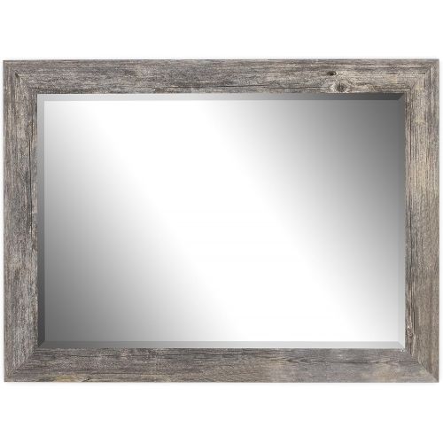  Hitchcock Butterfield Antique Weathered Grey Framed Coastal Wall Mirror, 26.75 W x 36.75 H, Gray