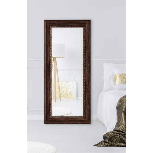  Hitchcock Butterfield Oxford Beaded Transitional Copper Bronze Framed Wall Mirror, 38.25 W x 48.25 H