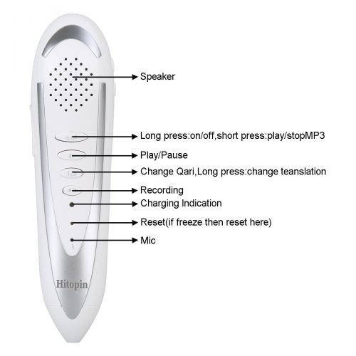 Hitopin Ramadan Digital Pen Quran Pen Exclusive Metal Box Word-by-Word Function for Kid and Arabic Learner Downloading Many Reciters and Languages Digital Quran Talking Pen 5 Small Books