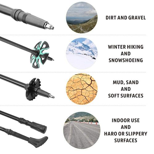  Hitorhike Trekking Poles Lightweight Walking Sticks,6061 Aluminum,7075 Aluminum,Carbon Fiber Trekking Poles, Included All Terrain Accessories and Carry Bag