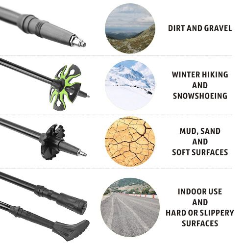  Hitorhike Trekking Poles Lightweight Walking Sticks,6061 Aluminum,7075 Aluminum,Carbon Fiber Trekking Poles, Included All Terrain Accessories and Carry Bag