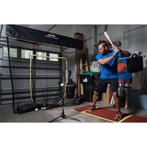  Hitzem Baseball & Softball Hitting/Pitching Practice Net Attaches and Hangs on Garage Door