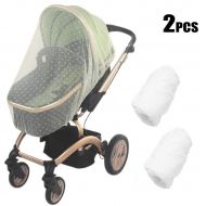 Hixixi 2PCS Jacquard Baby Universal Mosquito Net Insect Bug Netting Pram Net Cover for Infant Stroller,Bassinet, Car Seats, Cradles (White)