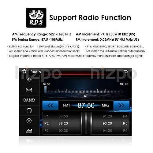  Hizpo Black 7 Inch 2 Din Car Radio Moniceiver DVD GPS Bluetooth Navigation for Ford C Max/Connect/Fiesta/Focus/Fusion/Galaxy/Kuga S Max/Transit/Mondeo