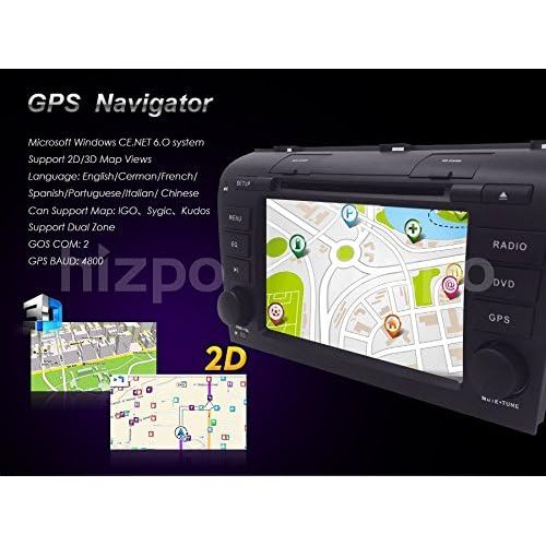  Hizpo HIZPO 7 inch Double Din in Dash HD Touch Screen Car DVD Player GPS Navigation Stereo for Mazda 3 2004-2009 Support BluetoothSDiPodUSBFMAM Radio RDS3G1080PSWC