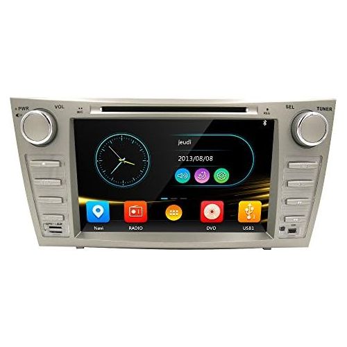  Hizpo hizpo In Dash CAR DVD Player Double Din 8 Touch Screen GPS Navigation Radio Bluetooth RDS SWC FM Fit for Toyota Camry Aurion 2007 2008 2009 2010 2011