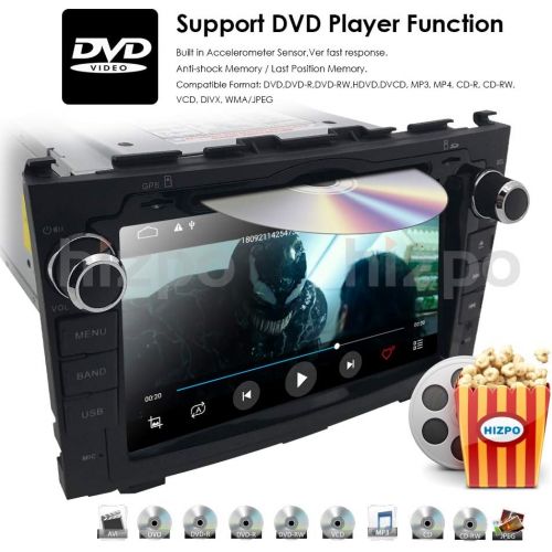  Hizpo Android 8.1 OS Quad Core 8 inch 1024600 HD Touchscreen for Honda CRV CR-V 2006 2007 2008 2009 2010 2011 in Dash Car Stereo Kit DVD Player GPS Navigation Support RadioDVROBDTV10