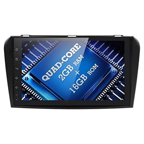 Hizpo Android 7.1 Quad Core 9 inch Double Din in Dash HD Touch Screen Car GPS Navigation Stereo for Mazda 3 2004-2009 Support NaviBluetoothSDUSBFMAM RadioWIFIDVR1080P