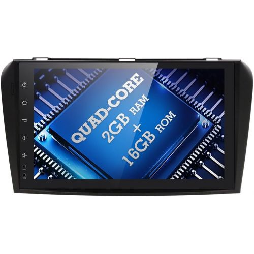  Hizpo Android 7.1 Quad Core 9 inch Double Din in Dash HD Touch Screen Car GPS Navigation Stereo for Mazda 3 2004-2009 Support NaviBluetoothSDUSBFMAM RadioWIFIDVR1080P