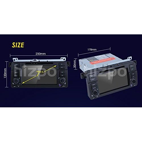  Hizpo Android 7.1 OS Quad Core 1024600 HD Touchscreen Car Radio DVD Player with GPS Navigation fit for BMW 3 Series E46 M3 318 320 325 330 335