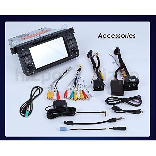  Hizpo Android 7.1 OS Quad Core 1024600 HD Touchscreen Car Radio DVD Player with GPS Navigation fit for BMW 3 Series E46 M3 318 320 325 330 335