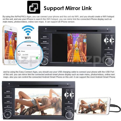  Hizpo hizpo Car DVD Player Radio Stereo in Dash GPS Sat Nav 7 HD Android 8.1 Quad Core Fit Porsche Cayenne2003 2004 2005 2006 2007 2008 2009 2010 Bluetooth WiFi 4G RDS Touch Screen