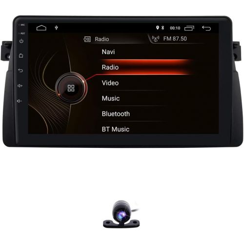  Hizpo hizpo Android 8.1 Single Din 9 Inch Car Radio in Dush Stereo Player GPS Multimedia Bluetooth 4.0 WiFi RDS Mirrorlink DAB+ DVR DTV OBD2 Sub Volume Control Fit F or BMW E46 3 Series