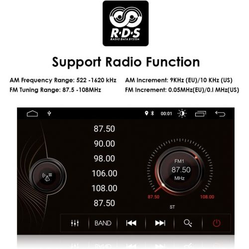  Hizpo hizpo Android 8.1 Single Din 9 Inch Car Radio in Dush Stereo Player GPS Multimedia Bluetooth 4.0 WiFi RDS Mirrorlink DAB+ DVR DTV OBD2 Sub Volume Control Fit F or BMW E46 3 Series