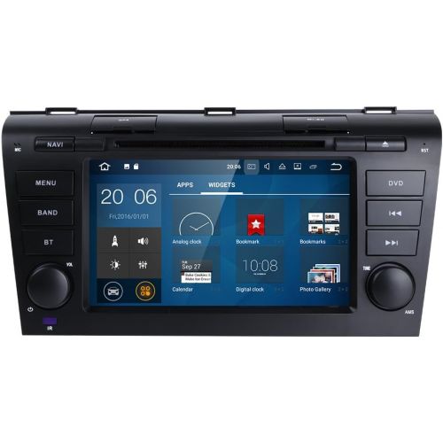  Hizpo Car Audio Radio Stereo Quad-Core 7 Android 7.1 2GB Ram Car DVD CD Player GPS Navigation Special for Mazda 3 2004,2005,2006,2007,2008 and 2009