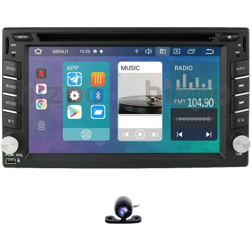  Hizpo Backup Camera + Best WiFi Android 8.1 Quad-Core 6.2 Inch Touch-Screen Universal Car DVD CD Player GPS Double 2 din Stereo GPS Navigation Free Map