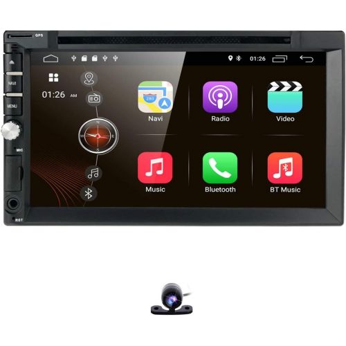  Hizpo hizpo Universal 2 Din Car Auto Radio Android 8.1 Double Din DVD Player Head Unit with 7 inch Touch Screen Support GPS WiFi DAB+ AndroidiPhone Mirrolink Steering Wheel Control Free