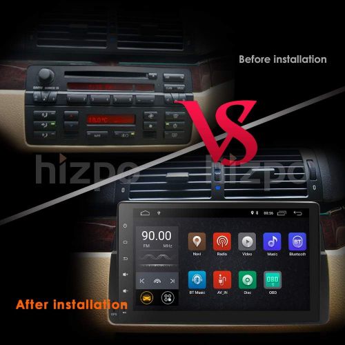  Hizpo hizpo Android 8.1 OS 9 Inch Car Radio Stereo Player Fit for BMW E46 3 Series 1998-2005 Support GPS Multimedia Bluetooth 4.0 WiFi RDS Mirrorlink DAB+ DVR DTV OBD2 Sub Volume Control