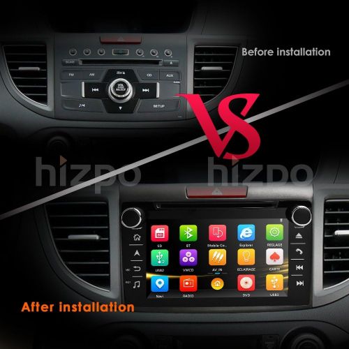  Hizpo 2012-2016 Honda CRV Replacement Stereo Receiver, GPS Navigation, Bluetooth Wireless, CDDVD Player, 7’’ HD Touchscreen Display, AMFM Radio, Double DIN, Mirrorlink for Android Phon
