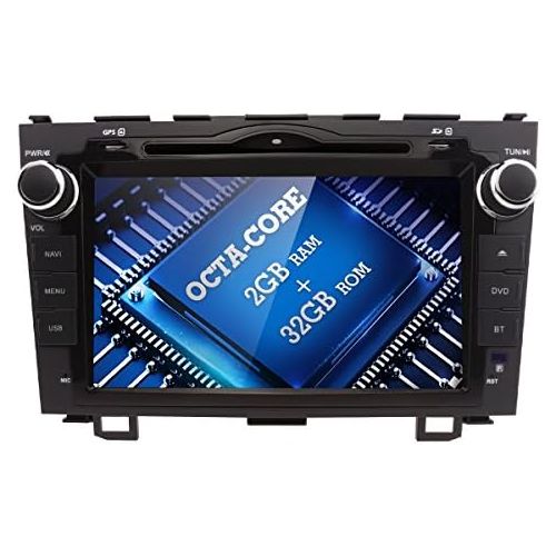  Hizpo WiFi Android Car DVD Player for Honda CRV CR-V Octa-Core 8 Inch 2GB RAM + 32GB ROM Double Din 2007-2011 with Can-Bus,Bluetooth,GPS,RDS,Radio