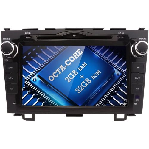  Hizpo WiFi Android Car DVD Player for Honda CRV CR-V Octa-Core 8 Inch 2GB RAM + 32GB ROM Double Din 2007-2011 with Can-Bus,Bluetooth,GPS,RDS,Radio