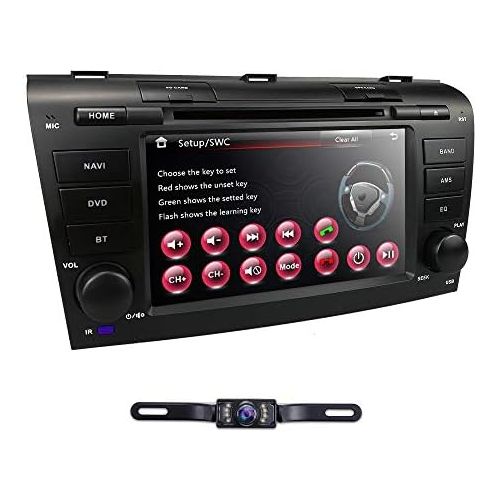 Hizpo hizpo 7 inch Double Din in Dash HD Touch Screen Car DVD Player GPS Navigation Stereo for Mazda 3 2004 2005 2006 2007 2008 2009 Support NaviBluetoothSDUSBFMAM Radio3GDVD1080