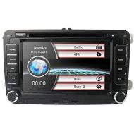 Hizpo 7 TV Monitor HD Touchscreen Auto Car DVD Player GPS Navigator for Volkswagen Jetta Golf Passat Tiguan T5 VW Skoda Seat with CanBus Bluetooth Map Card RDS Radio USB Port SD Slot