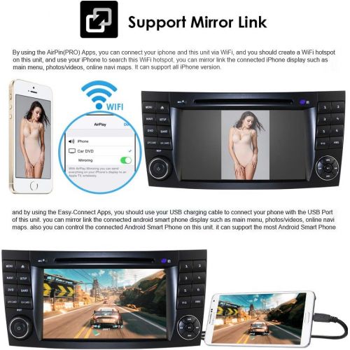  Hizpo hizpo 7 Inch Android 8.1 Car Stereo Radio DVD Player GPS Can-Bus Mirrorlink Bluetooth OBD2 Multi Touch Screen for Benz E-Class W211 CLS W219 CLK W209 G W463 CLS 350 CLS 500 CLS 55