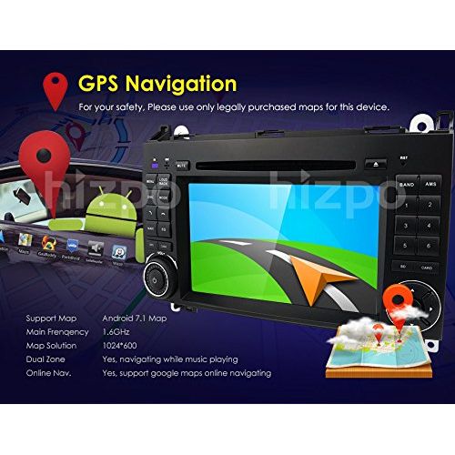  Hizpo Android 8.1 Quad Core Car in Dash DVD Player GPS Navigation for Mercedes-Benz W169 A150A160A170A180A200 W245 B160B170B180B200 W639 VitoViano W906 Sprinter 25003000 VW Craf