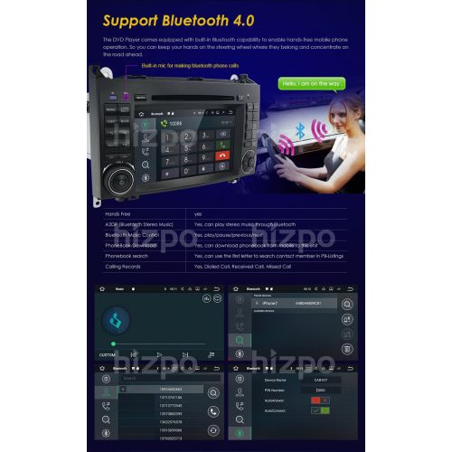  Hizpo Android 8.1 Quad Core Car in Dash DVD Player GPS Navigation for Mercedes-Benz W169 A150A160A170A180A200 W245 B160B170B180B200 W639 VitoViano W906 Sprinter 25003000 VW Craf